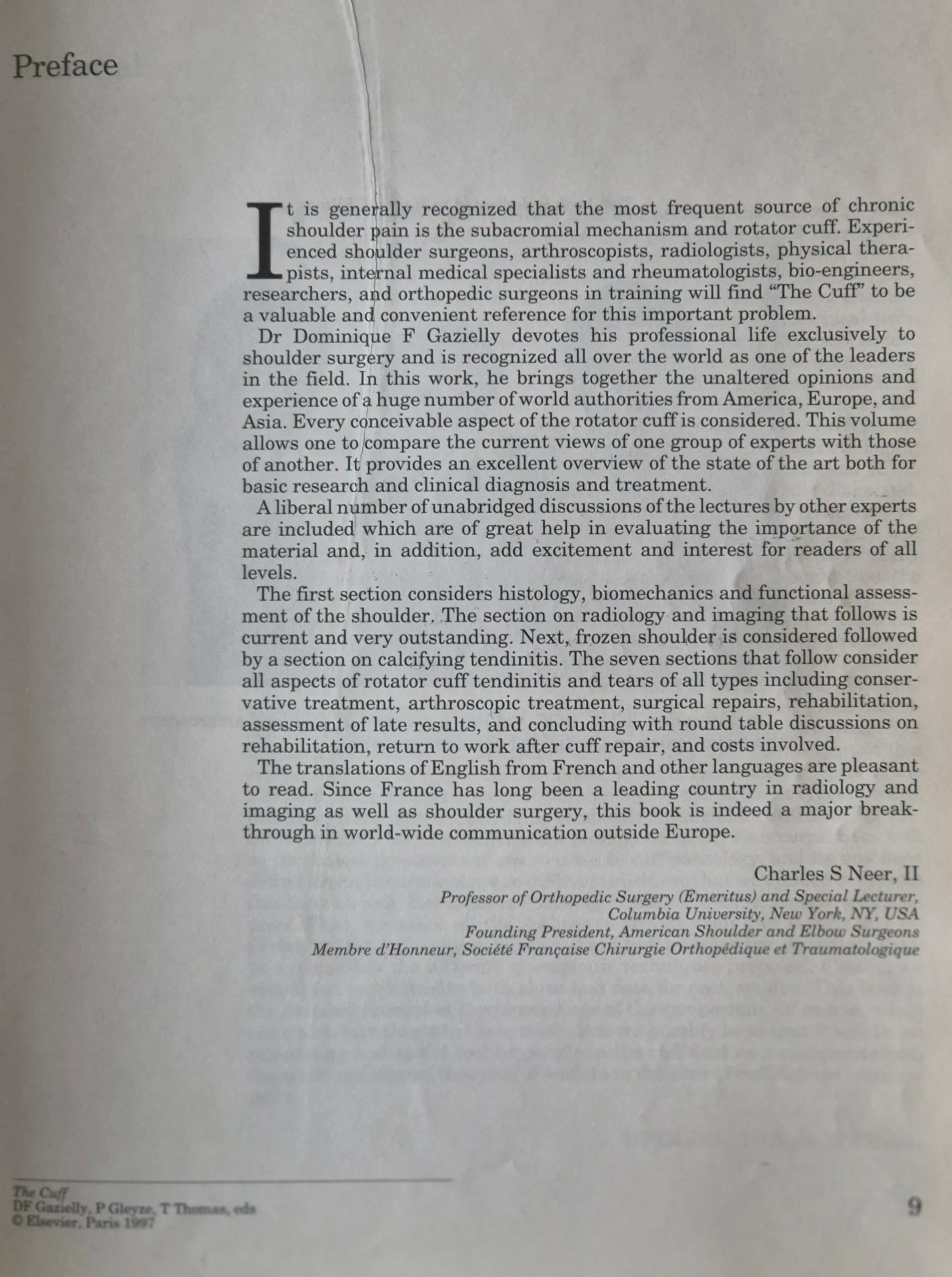 Préface de The Cuff par Charles S. Neer II, 1997