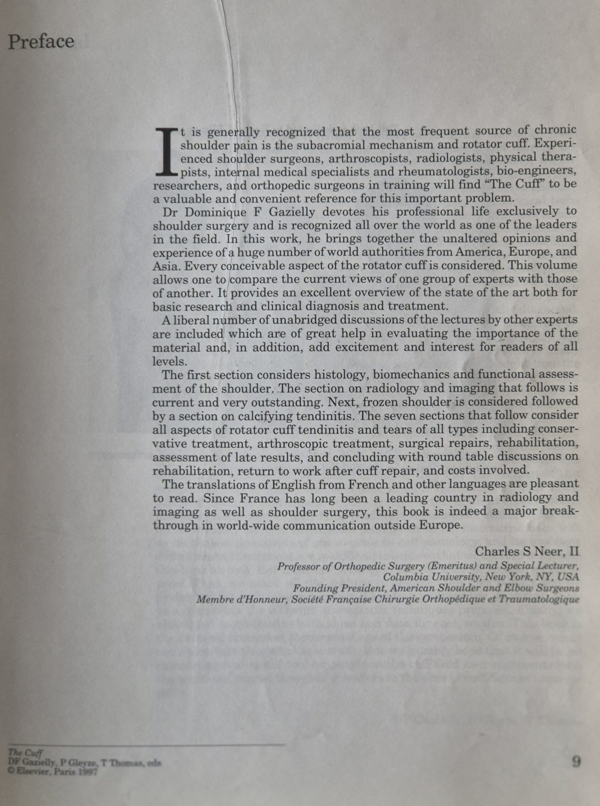 Préface de The Cuff par Charles S. Neer II, 1997